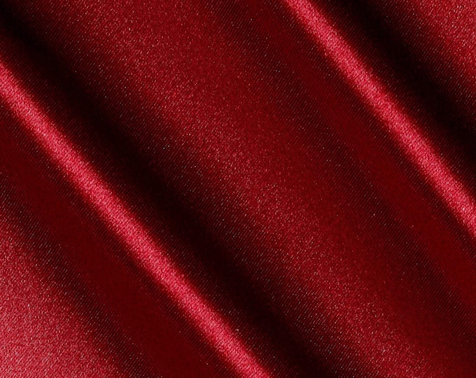 Burgundy Light Weight Charmeuse Satin Fabric for Wedding Dress 60" inches wide sold by The Yard.