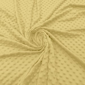 Banana Yellow Polka Dot Minky Fabric By The Yard | Super Soft Minkee Fabric | 58’’ Wide | 2 Way Stretch Polka Dot Minky Fabric.