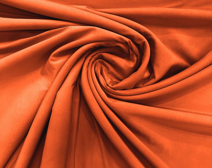 Orange 58" Wide ITY Fabric Polyester Knit Jersey 2 Way  Stretch Spandex Sold By The Yard.