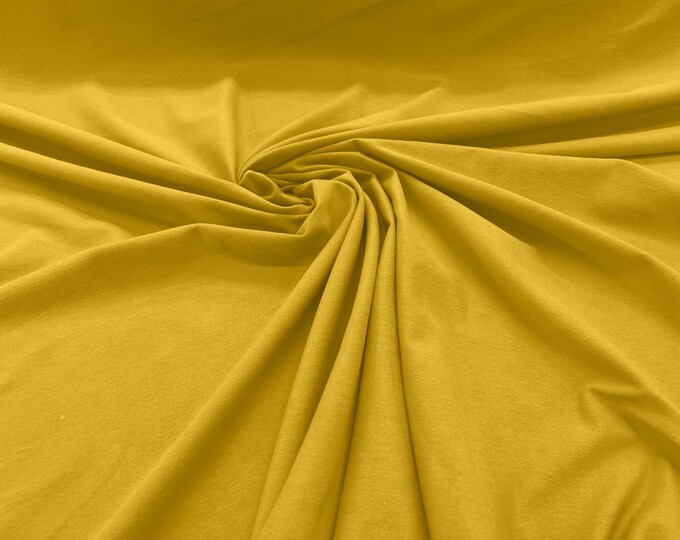 Yellow 58/60" Wide  Cotton Jersey Spandex Knit Blend 95% Cotton 5 percent Spandex/Stretch Fabric/Costume