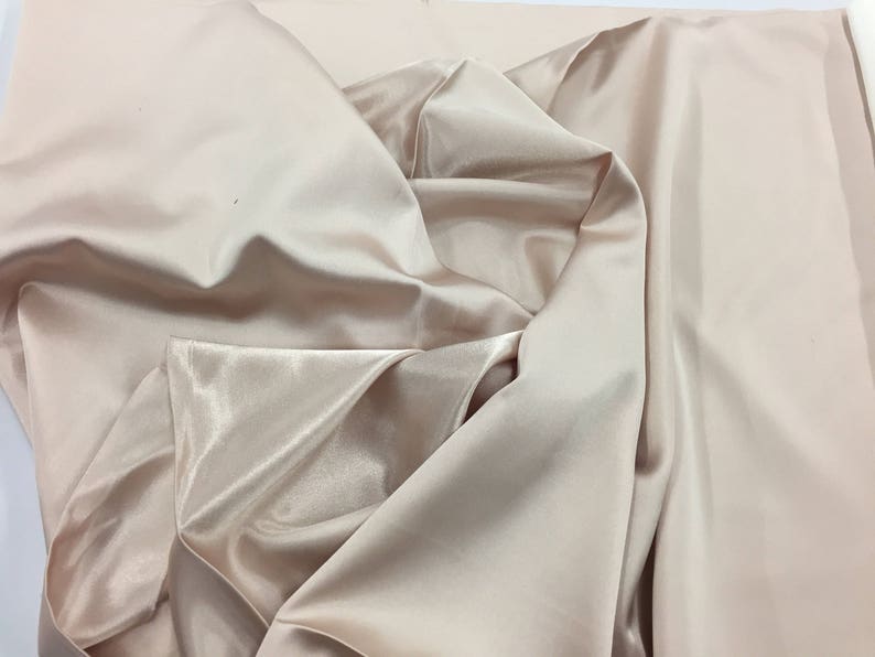 Champagne 58 inch 2 way stretch charmeuse satin-super soft silky satin-wedding-bridal-prom-nightgown-dresses-fashion-sold by the yard. image 5
