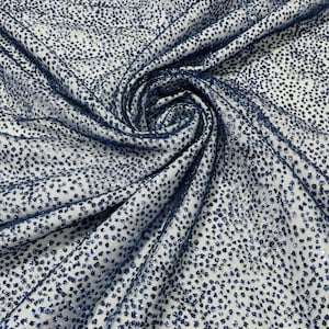 Navy Blue Chunky tulle glitter fabric shimmer/ tulle glitter for dresses/ mesh glitter fabric/ costume fabric/ wholesale