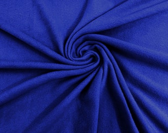 Royal Blue Solid Polar Fleece Fabric Anti-Pill 58" Wide Sold by The Yard.