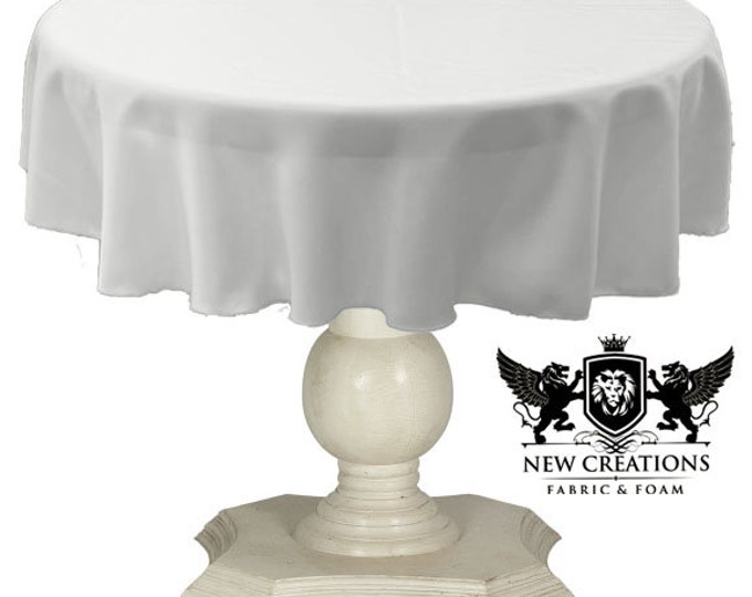 Off White Tablecloth Solid Dull Bridal Satin Overlay for Small Coffee Table Seamless.