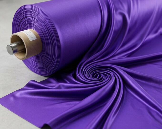 Purple Shiny Nylon Spandex Fabric 58" Wide, 4 Way Stretch Milliskin Tricot for Swimwear, Costumes & Dancewear By Yard