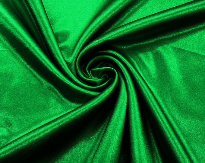 Flag Green Crepe Back Satin Bridal Fabric Draper/Prom/Wedding/58" Inches Wide Japan Quality.