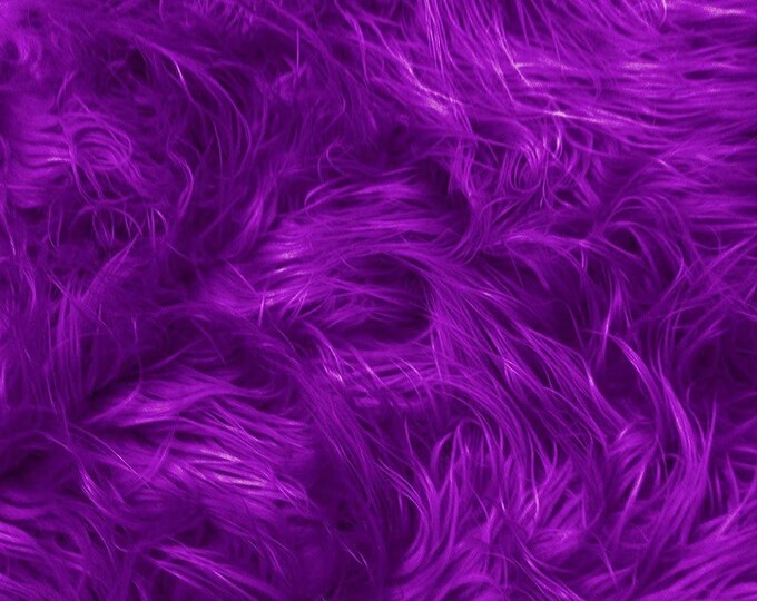 Mongolian Faux Fur Fabric by the Yard Purple