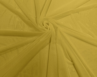 Light Yellow 58/60" Wide Solid Stretch Power Mesh Fabric Spandex/ Sheer See-Though/Sold By The Yard. New Colors