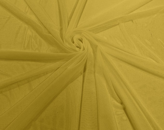 Light Yellow 58/60" Wide Solid Stretch Power Mesh Fabric Spandex/ Sheer See-Though/Sold By The Yard. New Colors