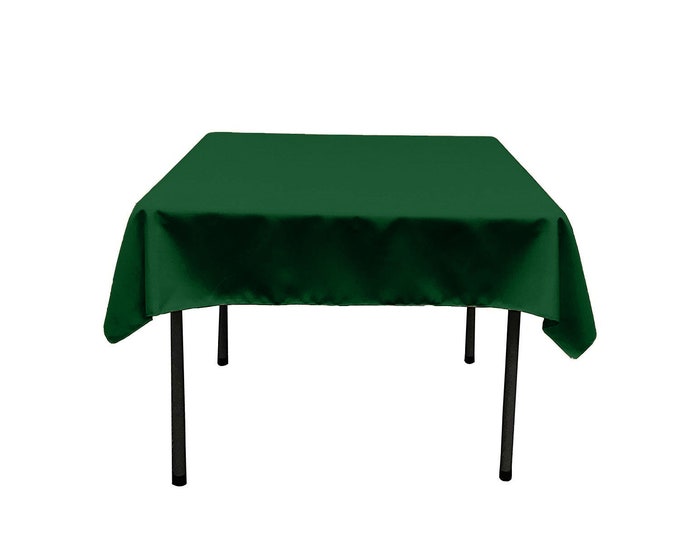 Hunter Green Square Polyester Poplin Table Overlay - Diamond. Choose Size Below
