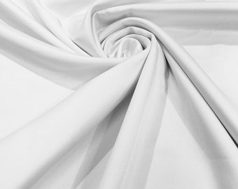 White Matte Duchess Satin Fabric, 60" Wide, By The Yard