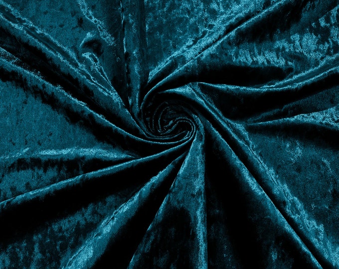 Teal Blue Stretch Crushed Velvet Fabric/58 Inches Wide/Cosplays.