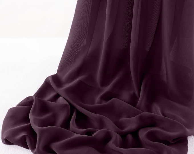 Eggplant - Wool Dobby Chiffon Sheer Table Runner for Wedding, Decorations for Birthday Parties, Banquets, Engagements.