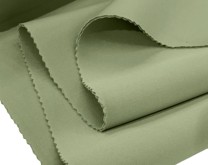 Sage Green Neoprene Scuba Super Techno Fabric-2mm Thick-Solid Colors Collection-Sold by the Yard.