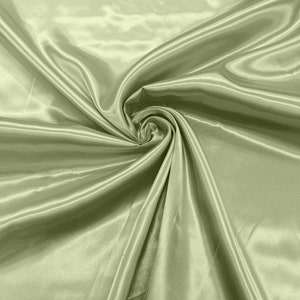Light Sage Green - Shiny Charmeuse Satin Fabric for Wedding Dress/Crafts Costumes/58” Wide /Silky Satin