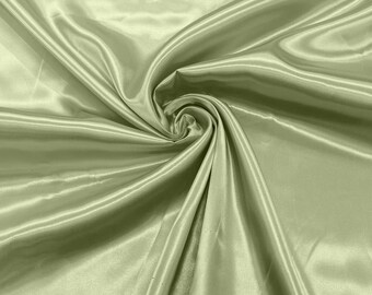 Light Sage Green - Shiny Charmeuse Satin Fabric for Wedding Dress/Crafts Costumes/58” Wide /Silky Satin