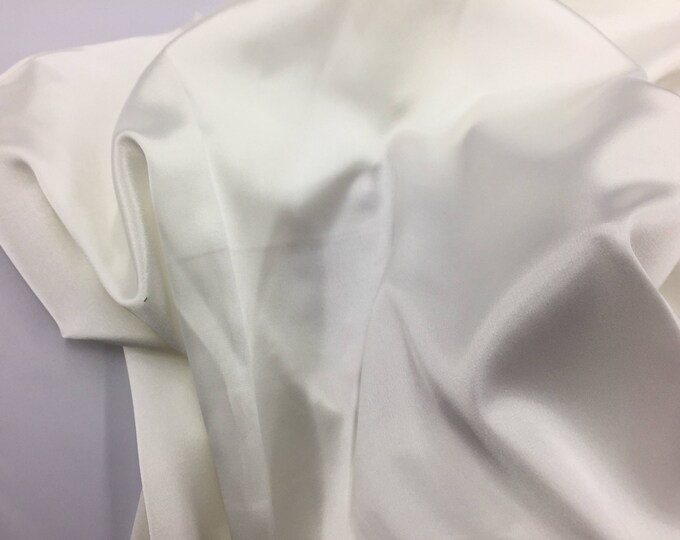 Ivory 58 inch 2 way stretch charmeuse satin-super soft silky satin-wedding-bridal-prom-nightgown-sold by the yard.