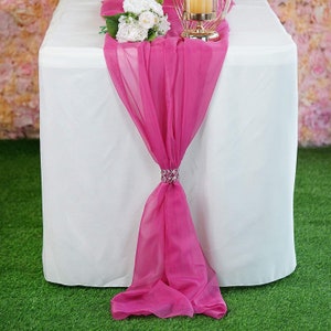 New Creations Fabric & Foam Inc, Chiffon Table Runner 14&quot; by 120&quot; Extra Long, Wedding Runners, Holiday Table Runners, Long Table Runners