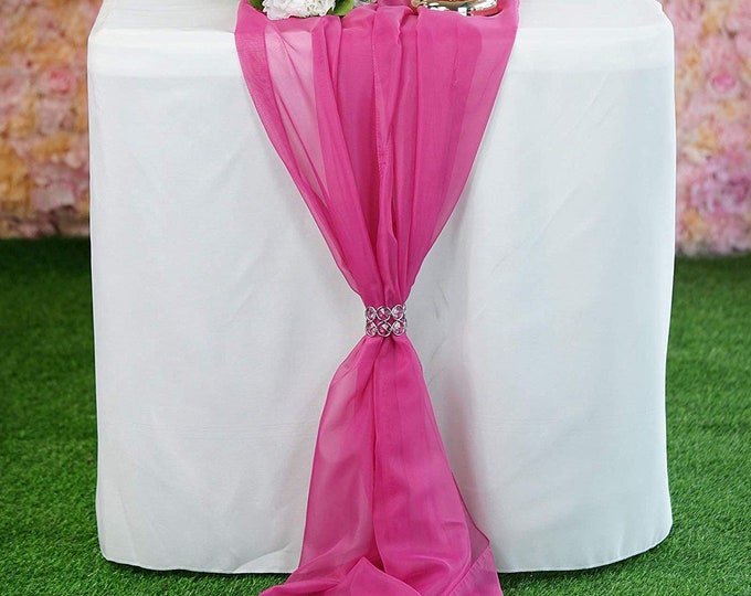 New Creations Fabric & Foam Inc, Chiffon Table Runner 14" by 120" Extra Long, Wedding Runners, Holiday Table Runners, Long Table Runners