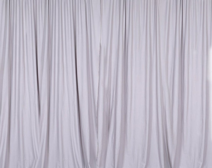 Silver SEAMLESS Backdrop Drape Panel, All Sizes Available in Polyester Poplin, Party Supplies Curtains.