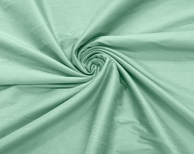 Mint Green Polyester Dupioni Faux Silk Fabric/ 55” Wide/Wedding Fabric/Home Decor.