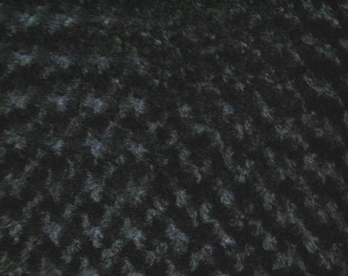 Black 58" Wide Minky Swirl Rose Blossom Ball Rosebud Plush Fur Fabric Polyester Sold By The Yard.