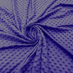 Purple 58" Wide 100%  Polyester Minky Dimple Dot Soft Cuddle Fabric SEW Craft Sold by The Yard.