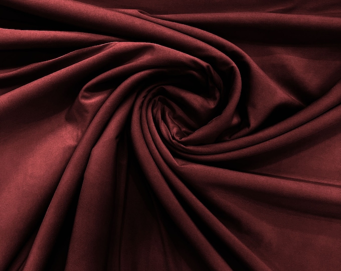 Burgundy 58" Wide ITY Fabric Polyester Knit Jersey 2 Way  Stretch Spandex Sold By The Yard.