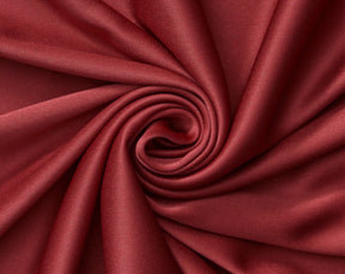Burgundy Polyester Knit Interlock Mechanical Stretch Fabric 58"/60"/Draping Tent Fabric. Sold By The Yard.