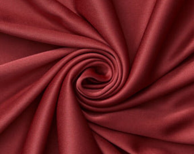 Burgundy Polyester Knit Interlock Mechanical Stretch Fabric 58"/60"/Draping Tent Fabric. Sold By The Yard.