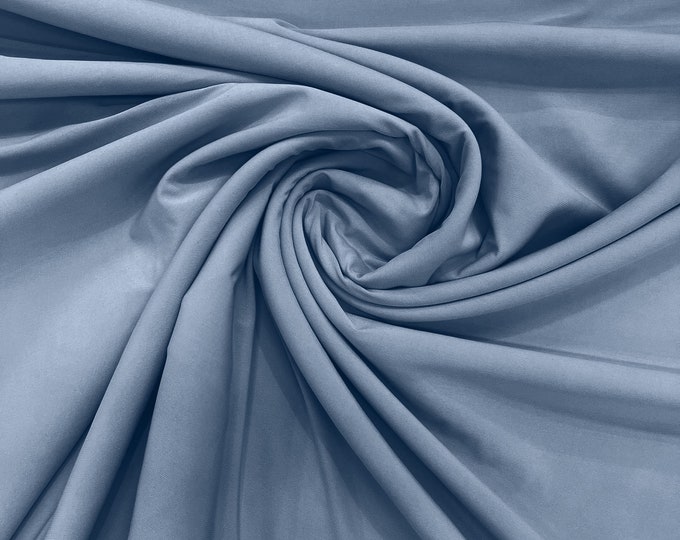 Light Blue 58" Wide ITY Fabric Polyester Knit Jersey 2 Way  Stretch Spandex Sold By The Yard.