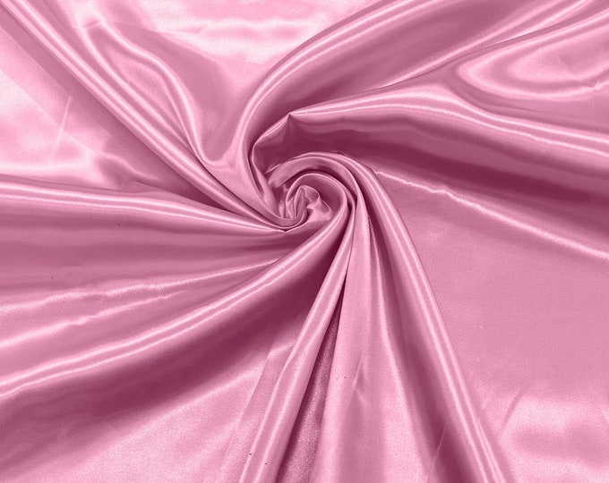 Candy Pink Shiny Charmeuse Satin Fabric for Wedding Dress/Crafts Costumes/58” Wide /Silky Satin