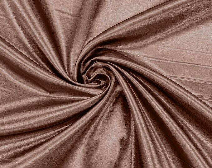 Mauve Heavy Shiny Bridal Satin Fabric for Wedding Dress, 60" inches wide sold by The Yard. New Colors