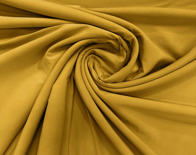 Mustard 58" Wide ITY Fabric Polyester Knit Jersey 2 Way  Stretch Spandex Sold By The Yard.
