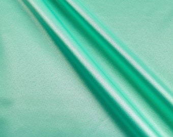 Mint Bridal Satin Fabric, Shiny Charmeuse, 60" Wide, Sold by The Yard