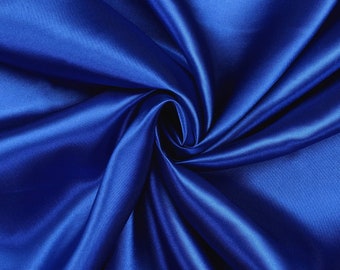 Royal Blue Charmeuse Bridal Solid Satin Fabric for Wedding Dress Fashion Crafts Costumes Decorations Silky Satin 58” Wide Sold By The Yard