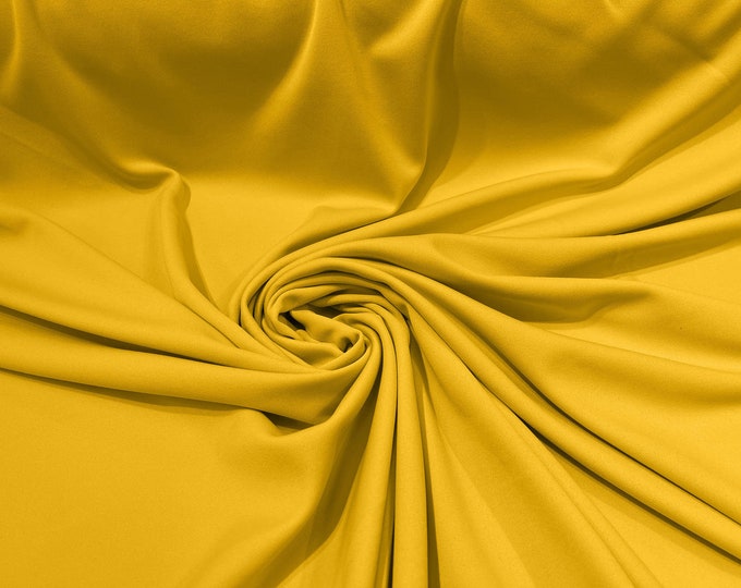 Yellow 59/60" Wide 100% Polyester Wrinkle Free Stretch Double Knit Scuba Fabric/cosplay/costumes.