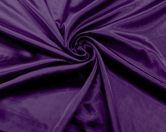 Dark Purple Light Weight Silky Stretch Charmeuse Satin Fabric/60" Wide/Cosplay.