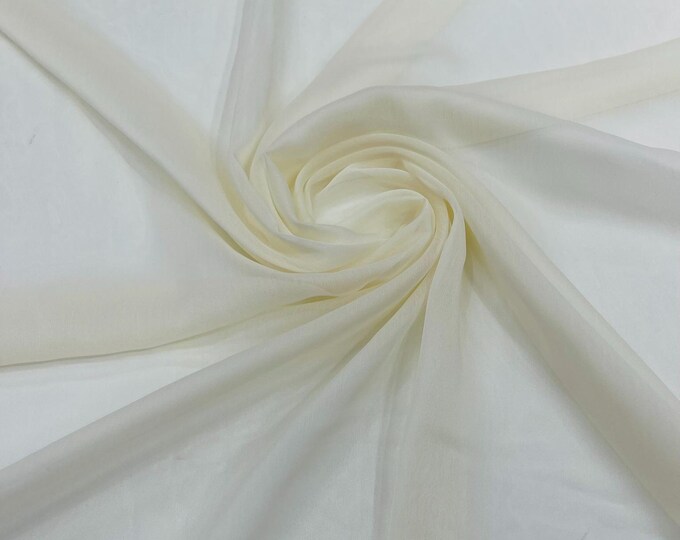 Chiffon Two Tone Sheer Fabric, by The Yard - Ivory