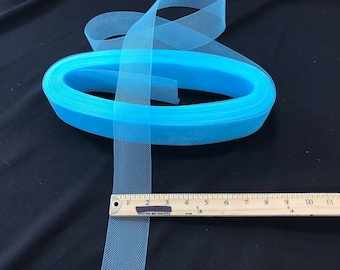 10 yards- 2 inch aqua crinoline horsehair braid trim-wedding-bridal-decorations-crafts-fashion-apparel-sold by yard.
