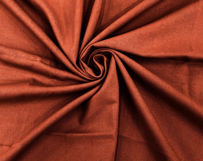 Burnt Orange Medium Weight Natural Linen Fabric/50 " Wide/Clothing