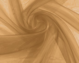 Mocha 58/60" Wide 100% Polyester Soft Light Weight, Sheer, See Through Crystal Organza Fabric/Cosplay Costumes, Skirts.