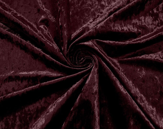 Dark Burgundy Stretch Crushed Velvet Fabric/58 Inches Wide/Cosplays.