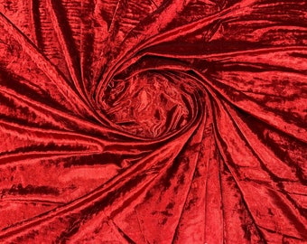 Burnt orange 60" Wide 90% Polyester 10 Percent Spandex Stretch Crushed Velvet Fabric for Sewing Apparel Costumes Craft, Sold By The Yard.