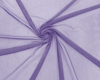 Lavender 58/60" Wide Solid Stretch Power Mesh Fabric Spandex/ Sheer See-Though/Sold By The Yard. New Colors