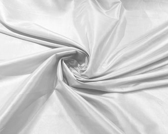 Solid Taffeta Fabric/ Taffeta Fabric By the Yard/ Apparel, Costume, Dress, Cosplay, Wedding. White
