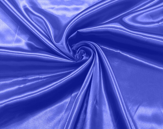 Pucci Royal Blue Shiny Charmeuse Satin Fabric for Wedding Dress/Crafts Costumes/58” Wide /Silky Satin