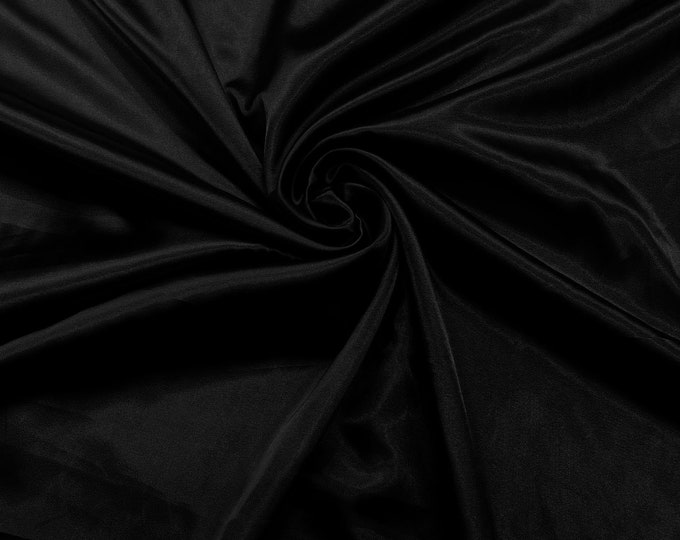 Black Light Weight Silky Stretch Charmeuse Satin Fabric/60" Wide/Cosplay.