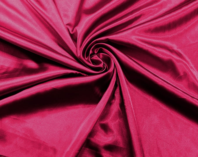 Dark Fuchsia Light Weight Silky Stretch Charmeuse Satin Fabric/60" Wide/Cosplay.