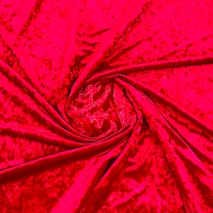 Rot 60 &quot;breiter 90% Polyester 10 Prozent Spandex Stretch Crushed Samt-Stoff für Nähen Bekleidung Kostüme Handwerk, verkauft lose Lagerware.